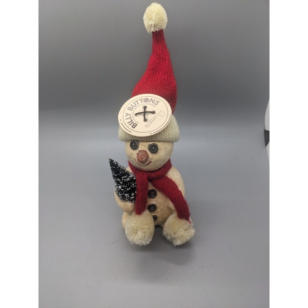 Dept 56 Christmas Ornament Billy Buttons Snowman Ornament Vintage Scarf Tree Hat